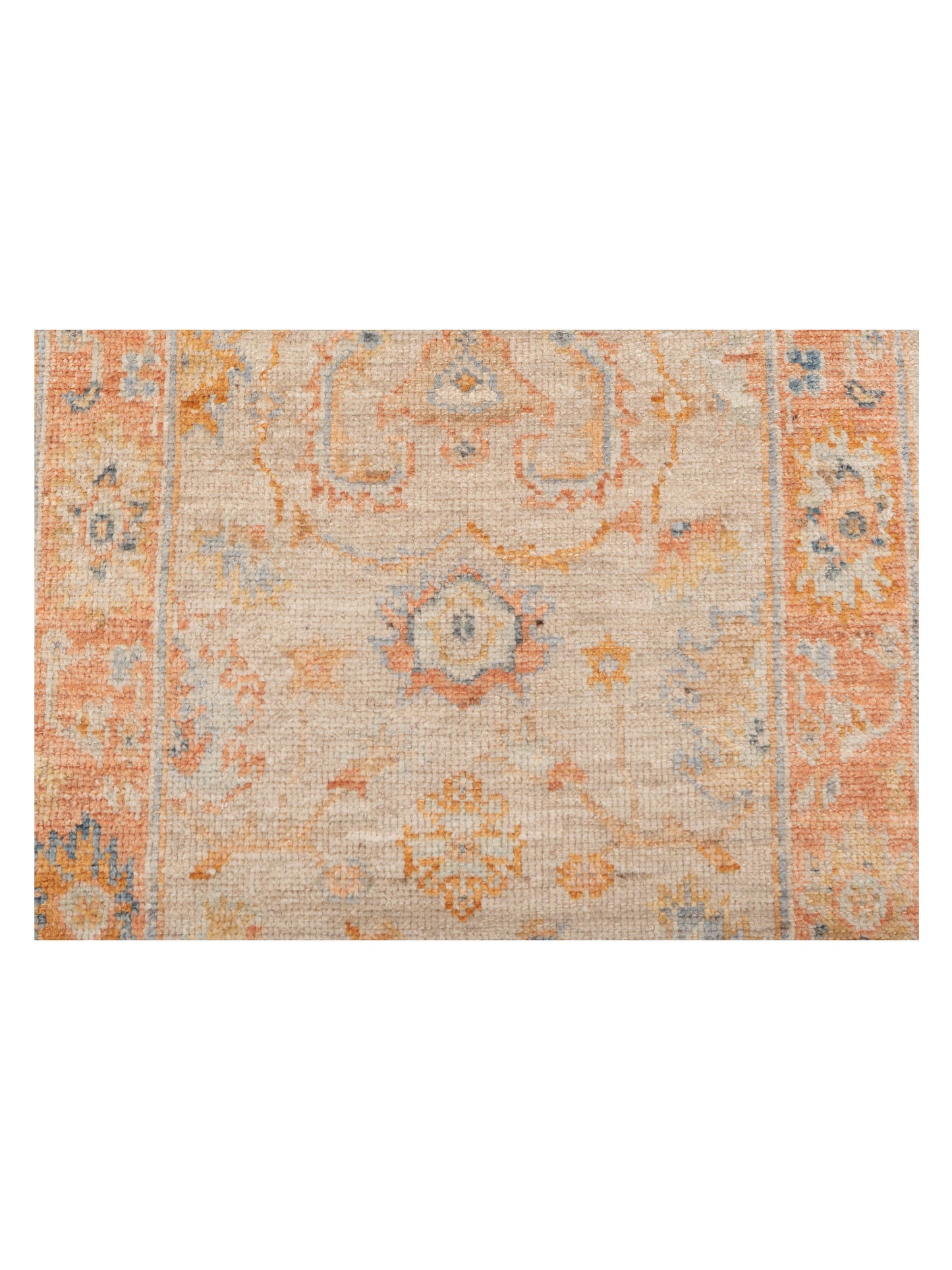 Angora Oushak 149387 Ivory Rust 2.6x15.10 Hand Knotted Rug
