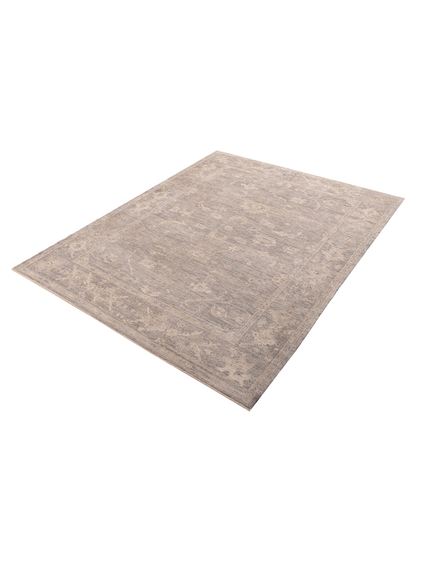 Angora Oushak 156079 Gray Gray 8.11x11.8 Hand Knotted Rug