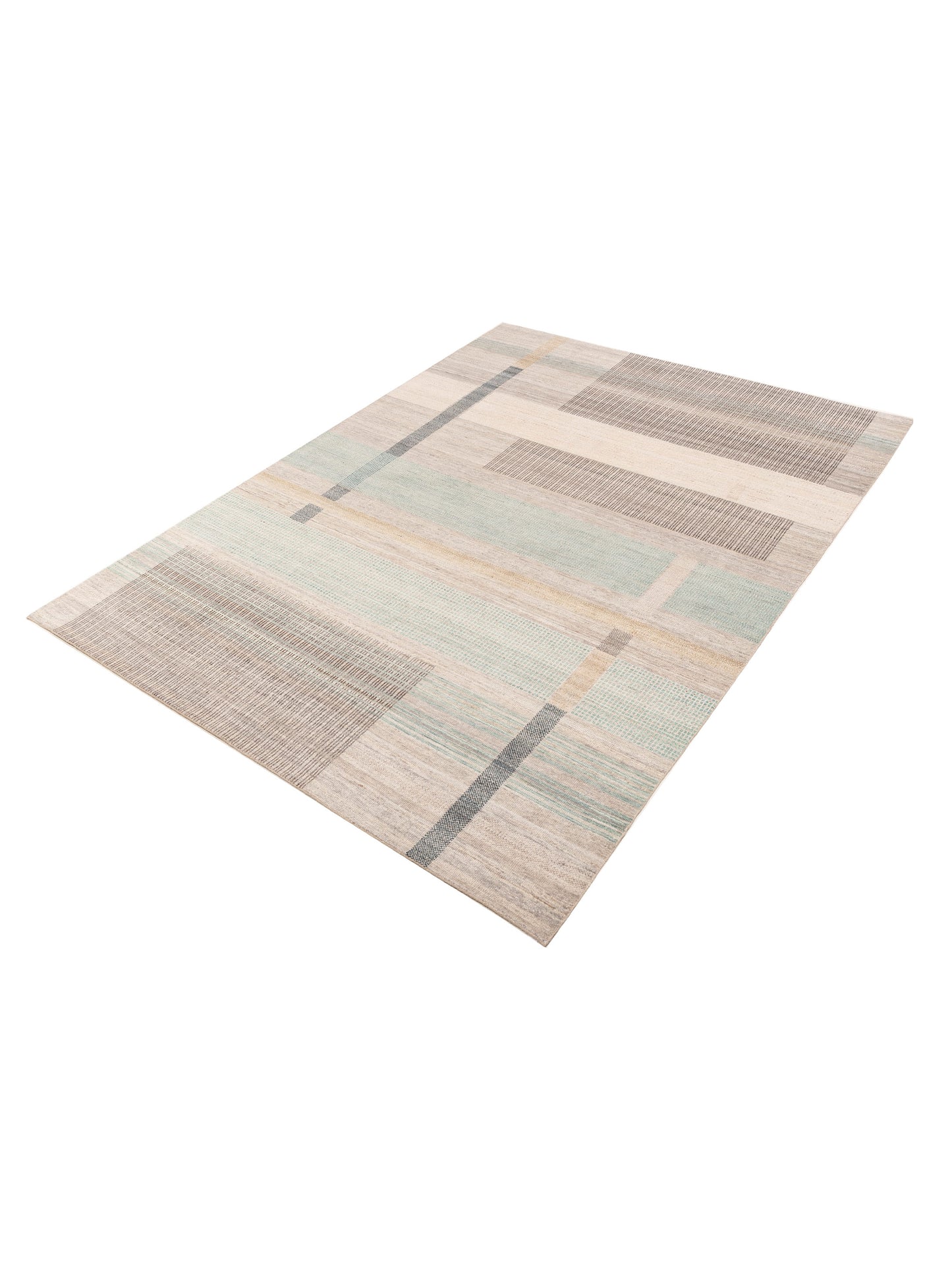 Aurore 154818 Brown Green 9x12.2 Hand Knotted Rug