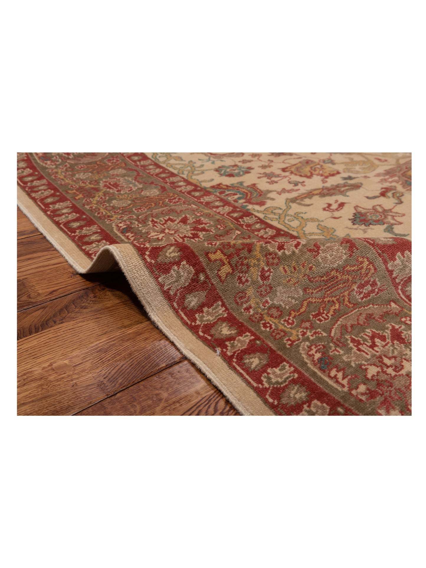Antique Loom 117182 Ivory Green 6.9x9.1 Hand Knotted Rug