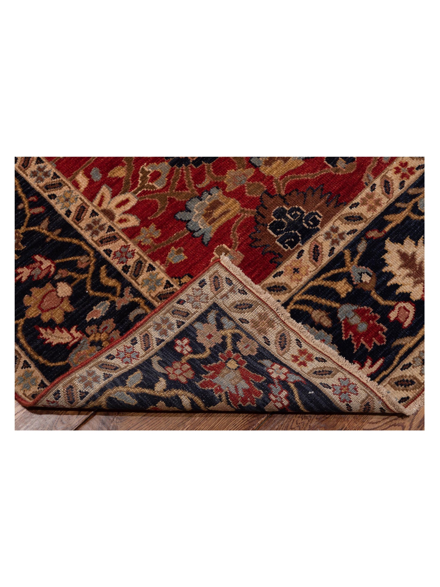 Simav 127933 Red Navy 8.1x9.10 Hand Knotted Rug