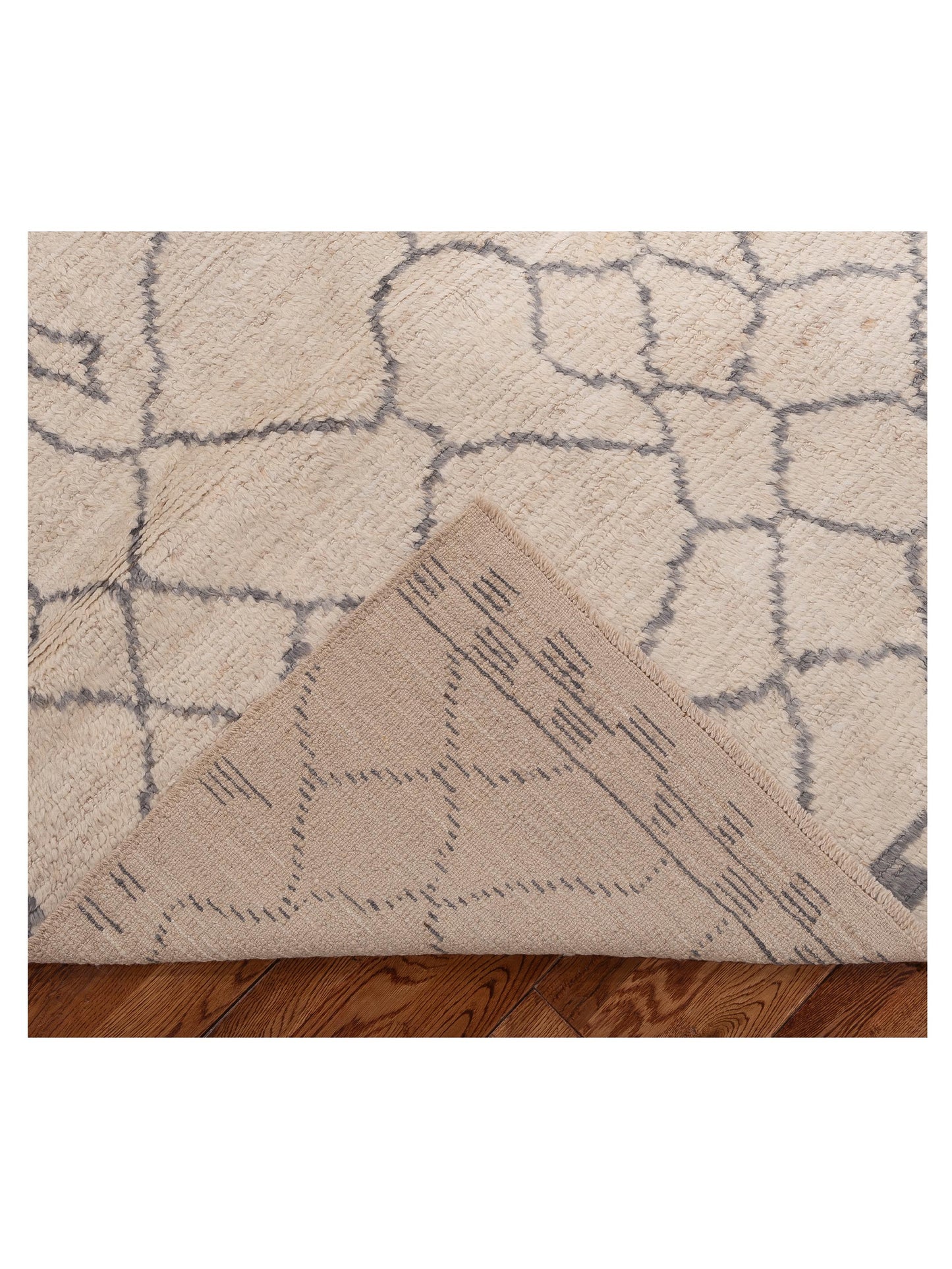 Berber Aspendos Ivory Gray 6.9x8 Hand Knotted Rug