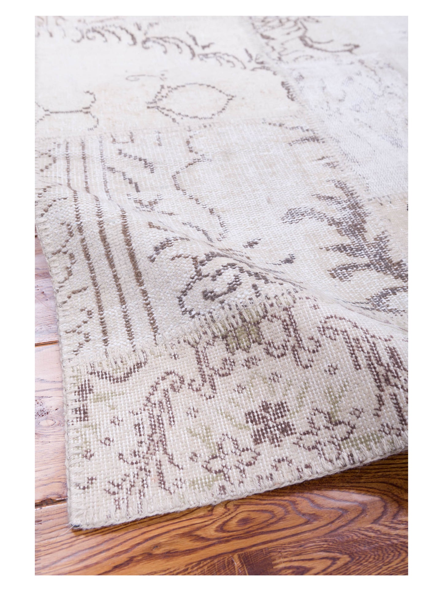 Turkish Vestige Patchwork 125449 Natural 4.11x7.11 Hand Knotted Rug