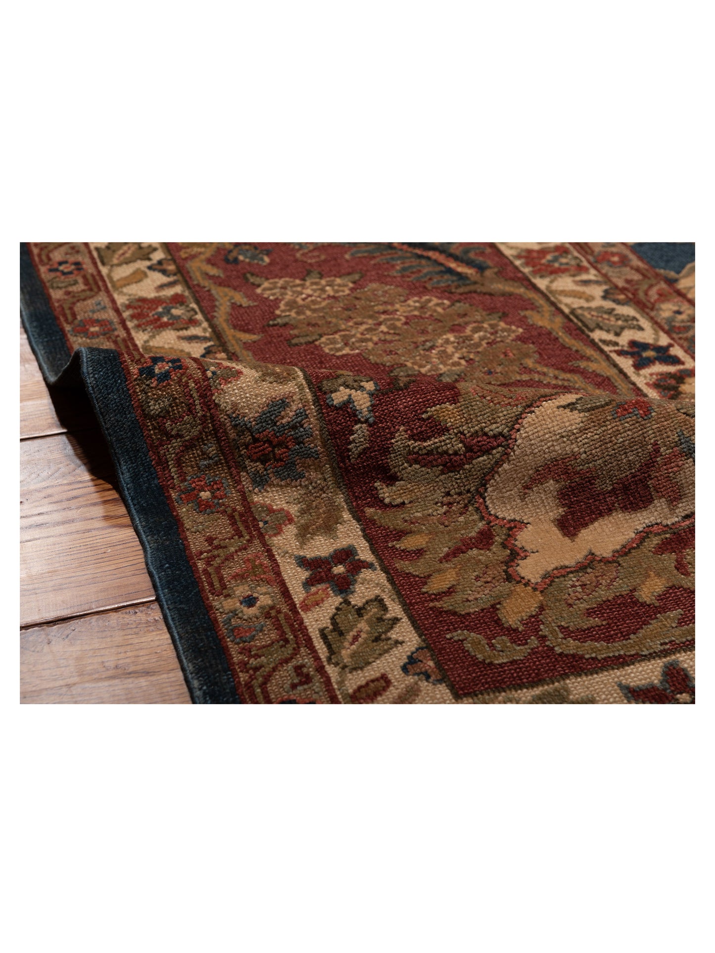 Antique Loom 104398 Navy Burgundy 12.2x17.3 Hand Knotted Rug