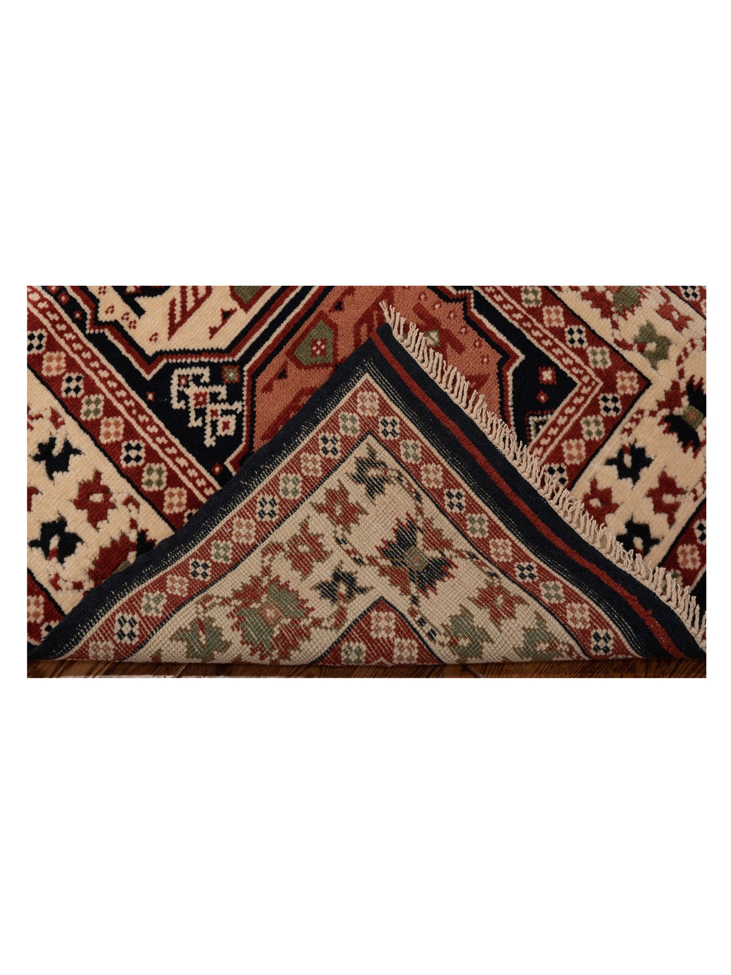 Turkish Shirwan 148368 Navy Ivory 3x4.8 Hand Knotted Rug