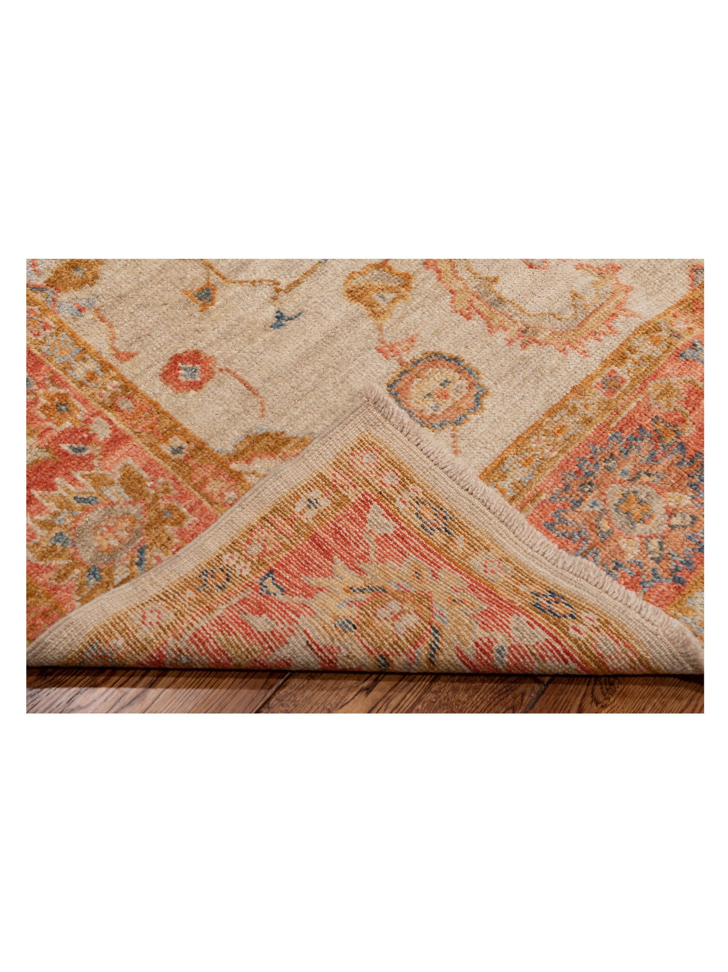 Angora Oushak 148030 Ivory Red 6.1x12.2 Hand Knotted Rug