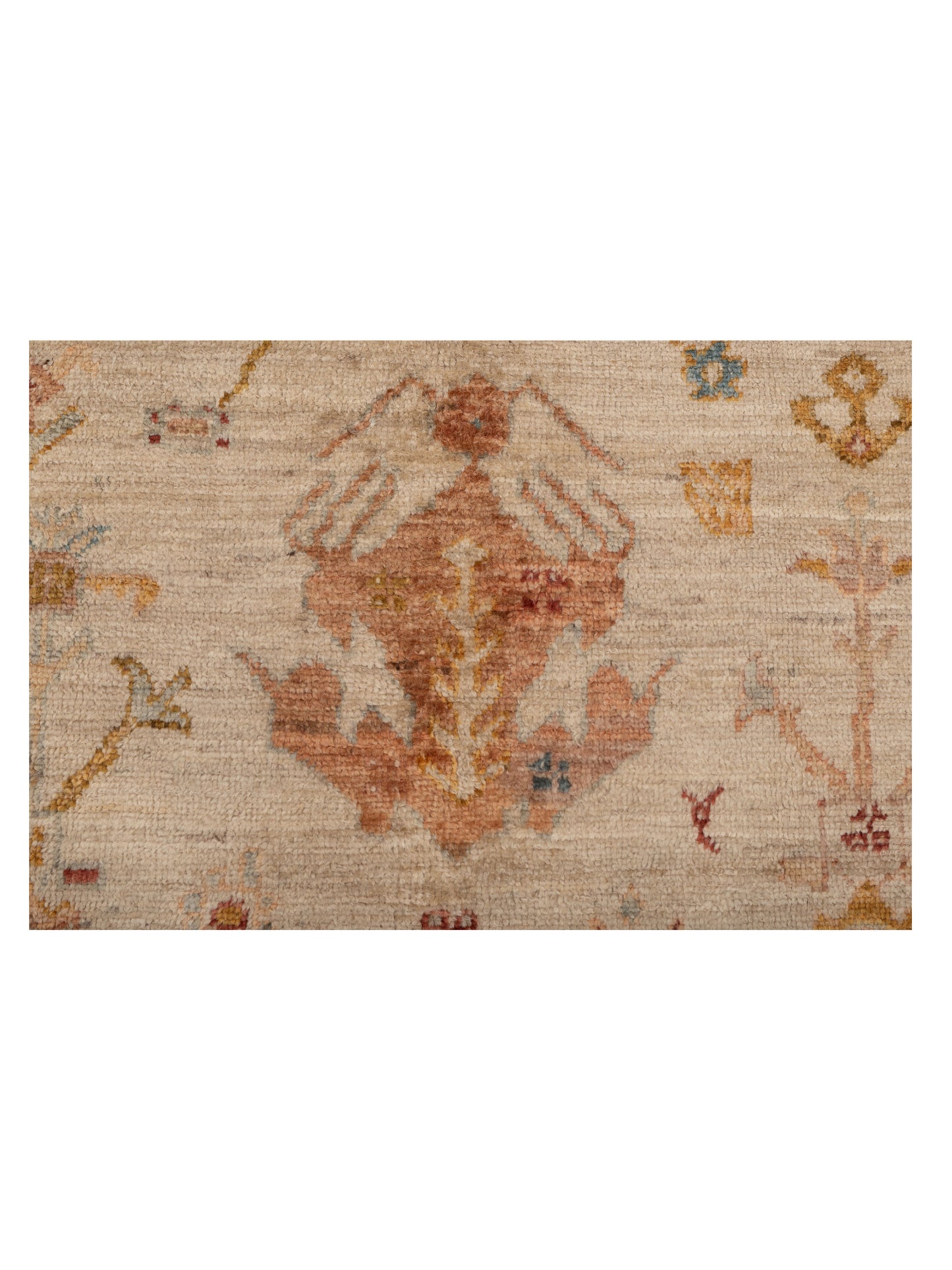 Angora Oushak 128455 Ivory Pink 6x13.10 Hand Knotted Rug