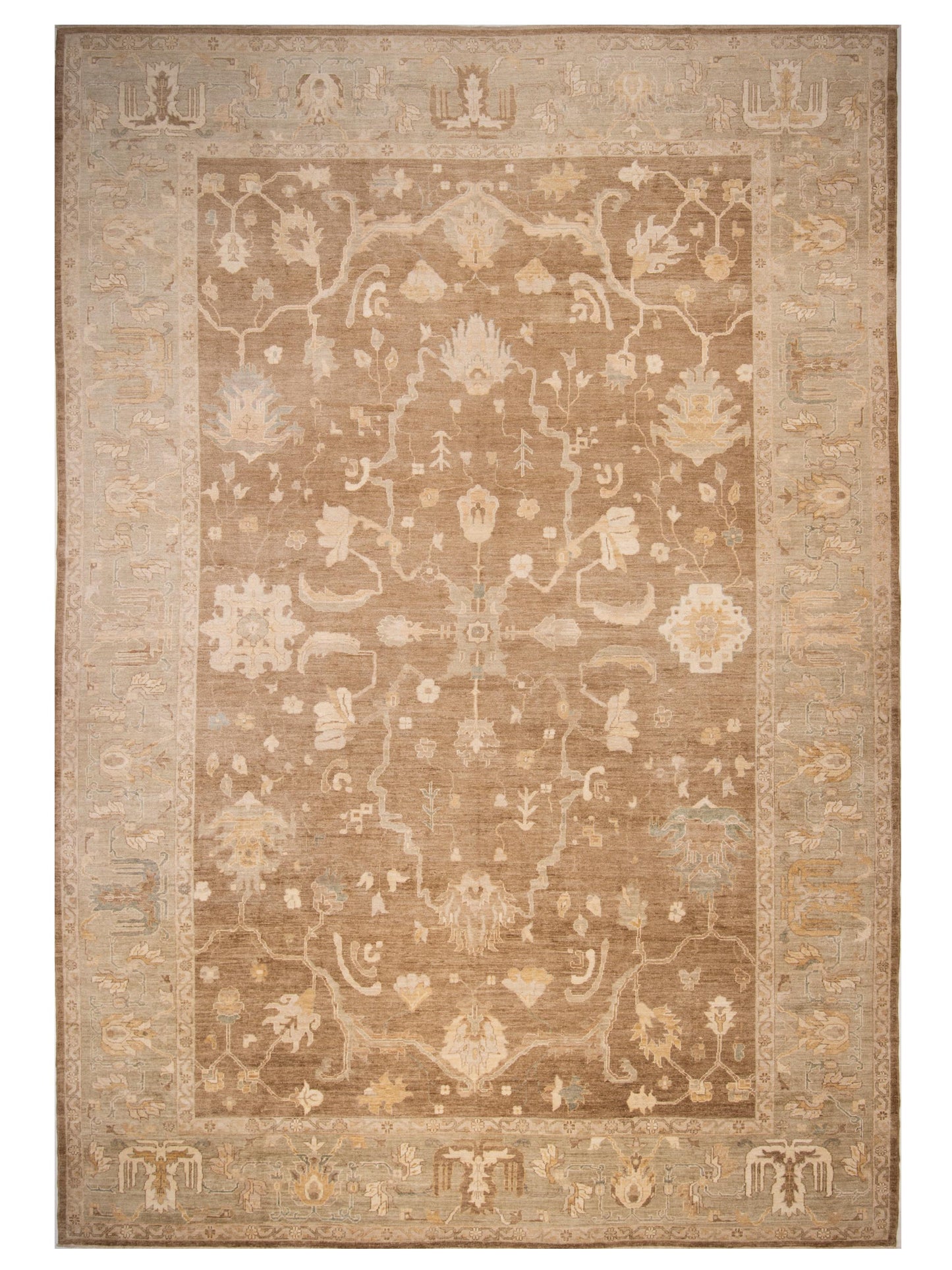 Anadol Angora Oushak  Brown Green Traditional
