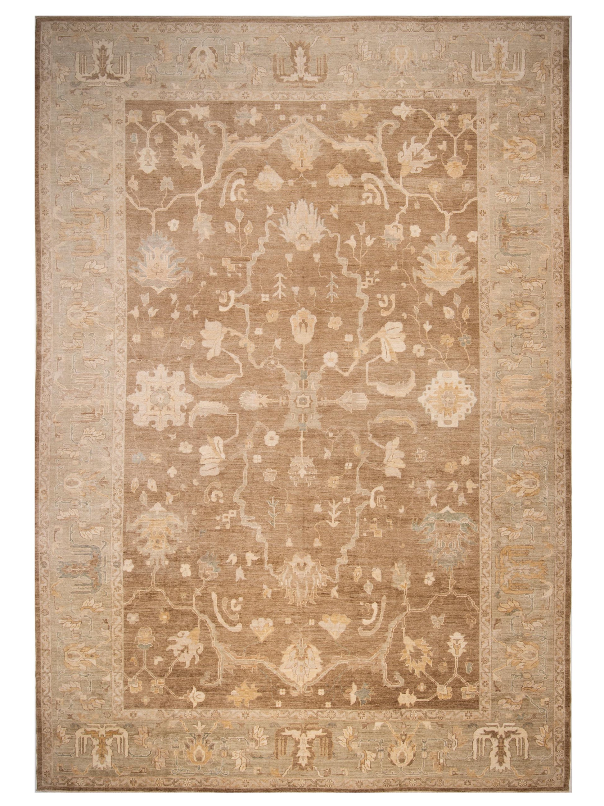Anadol Angora Oushak  Brown Green Traditional