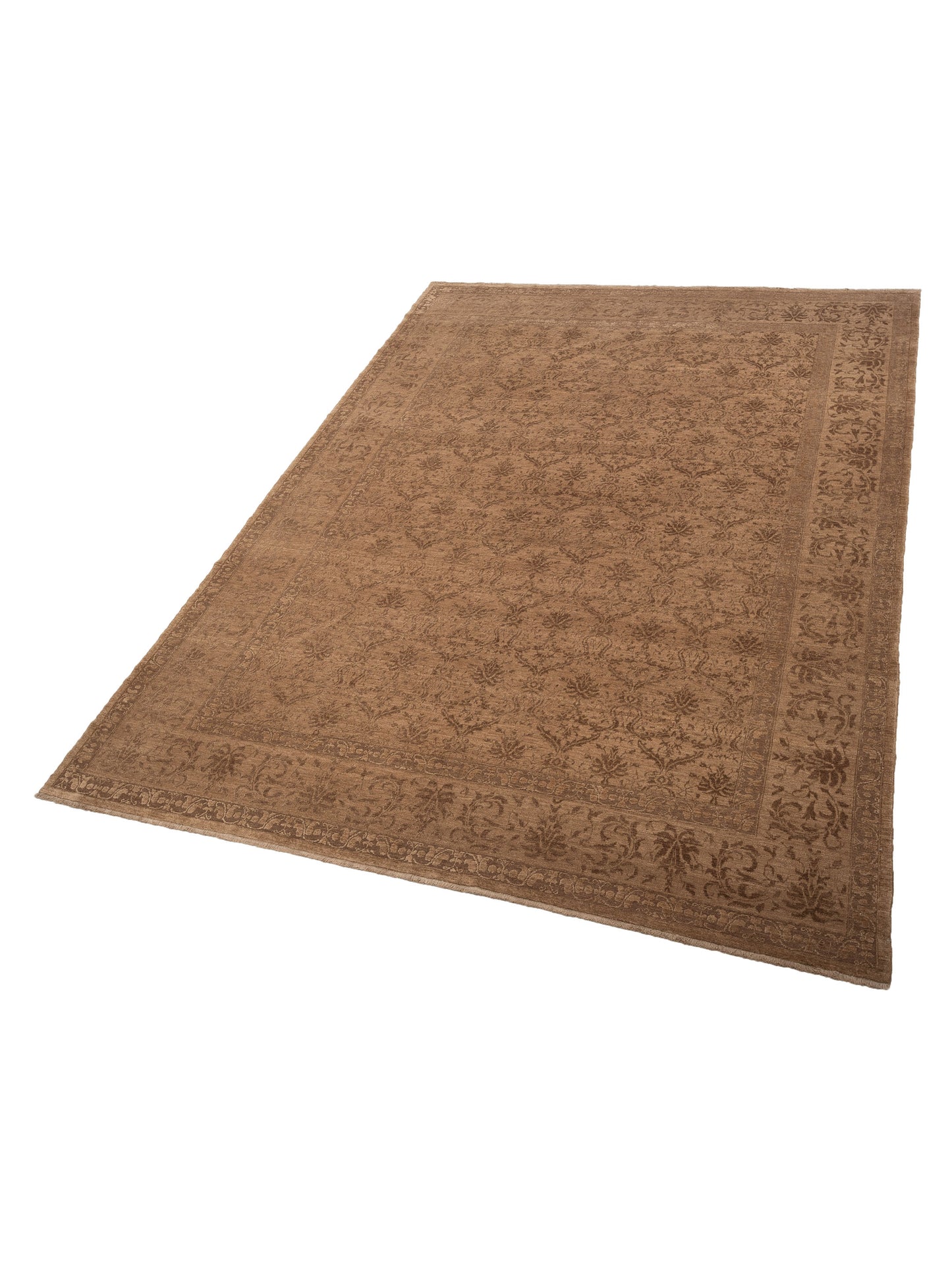 Defne Begonia Light Brown Brown 10.4x13.10 Hand Knotted Rug