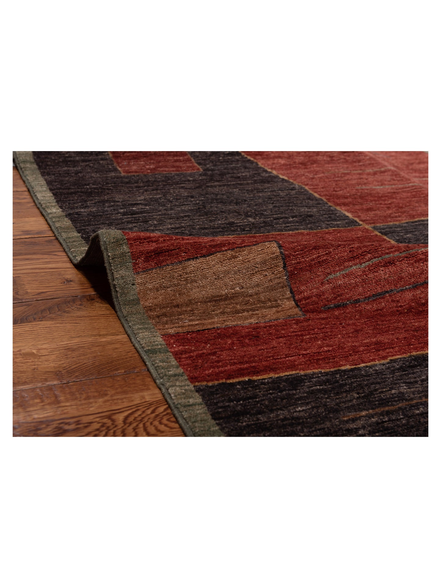Gabbeh 94796 Red Charcoal 3.3x4.11 Hand Knotted Rug