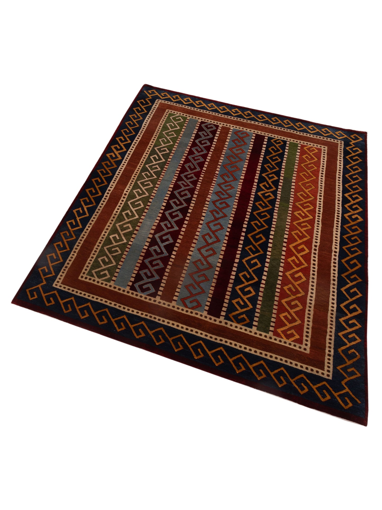 Shawl 110887 Multi 5.9x7.6 Hand Knotted Rug