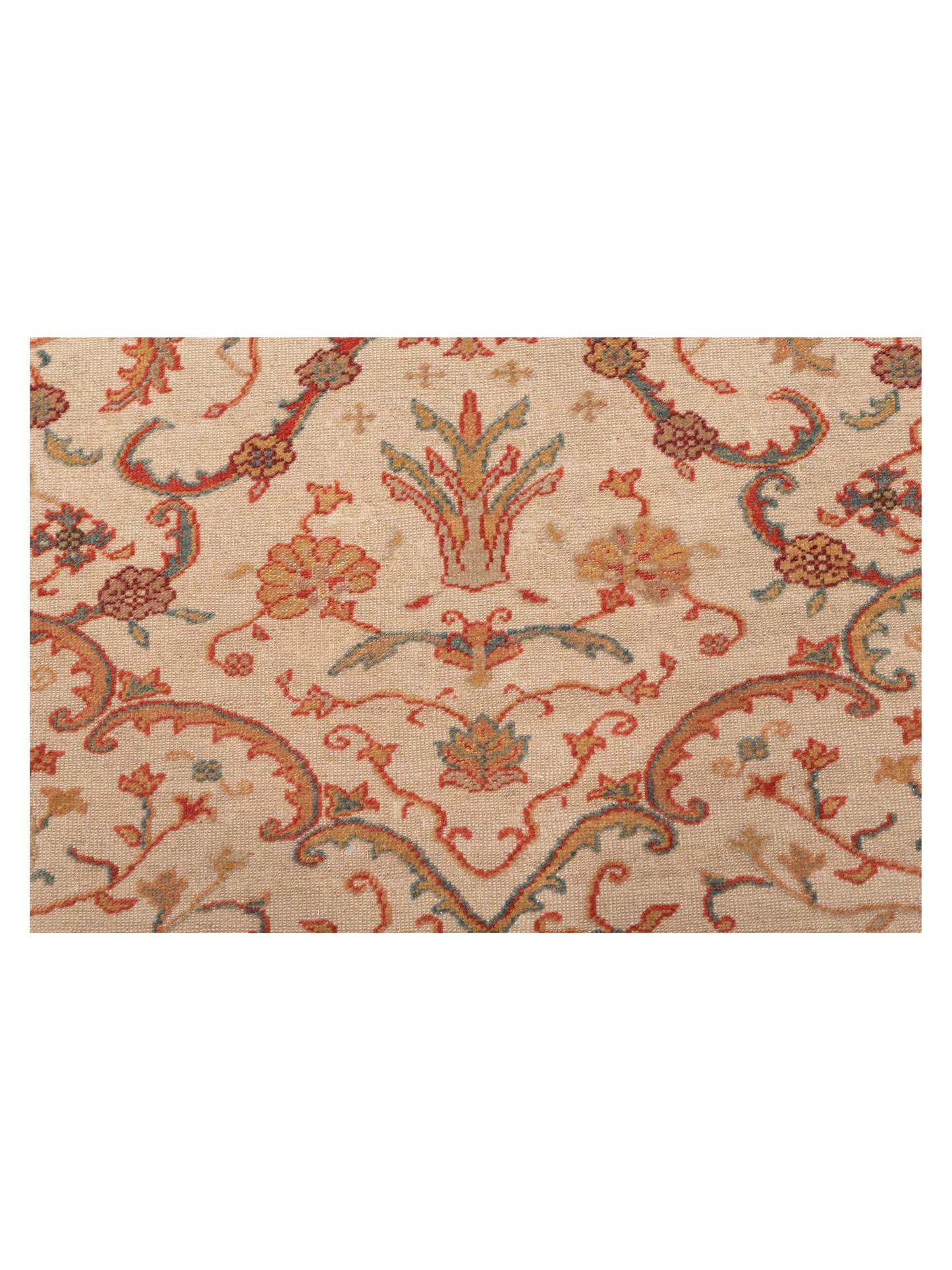 Antique Loom 108036 Ivory Rust 12.1x17.10 Hand Knotted Rug
