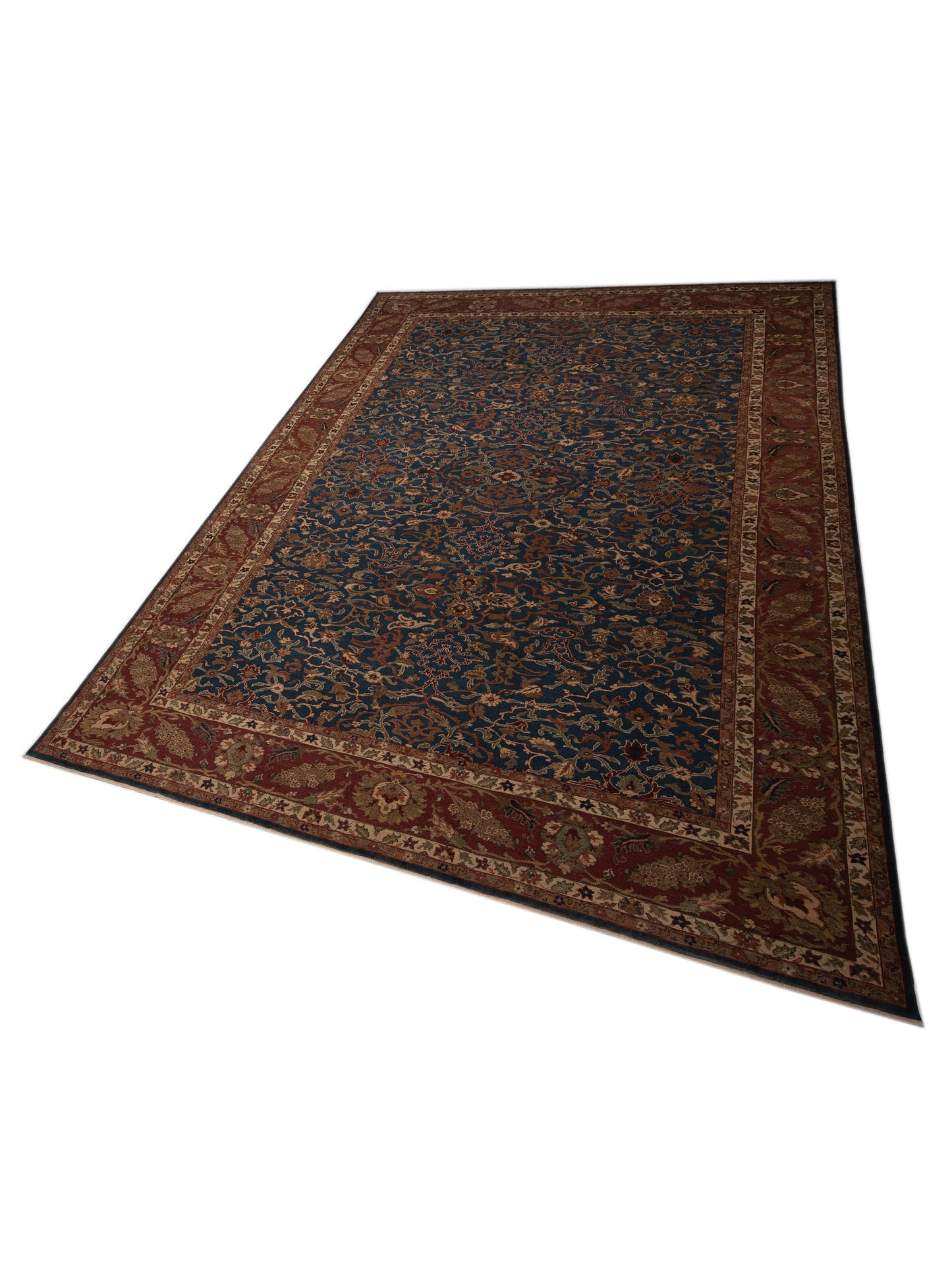 Antique Loom 104398 Navy Burgundy 12.2x17.3 Hand Knotted Rug