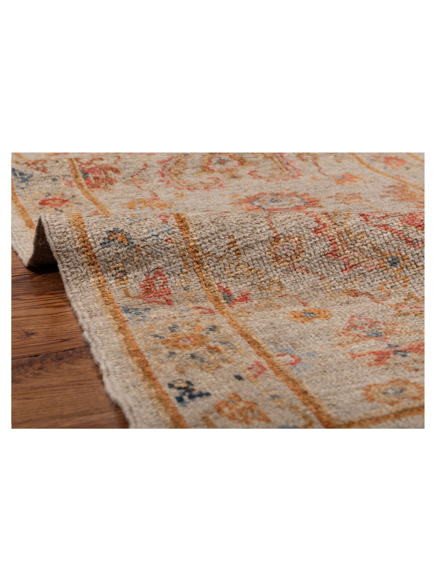 Angora Oushak 146503 Ivory Ivory 2.6x13.9 Hand Knotted Rug