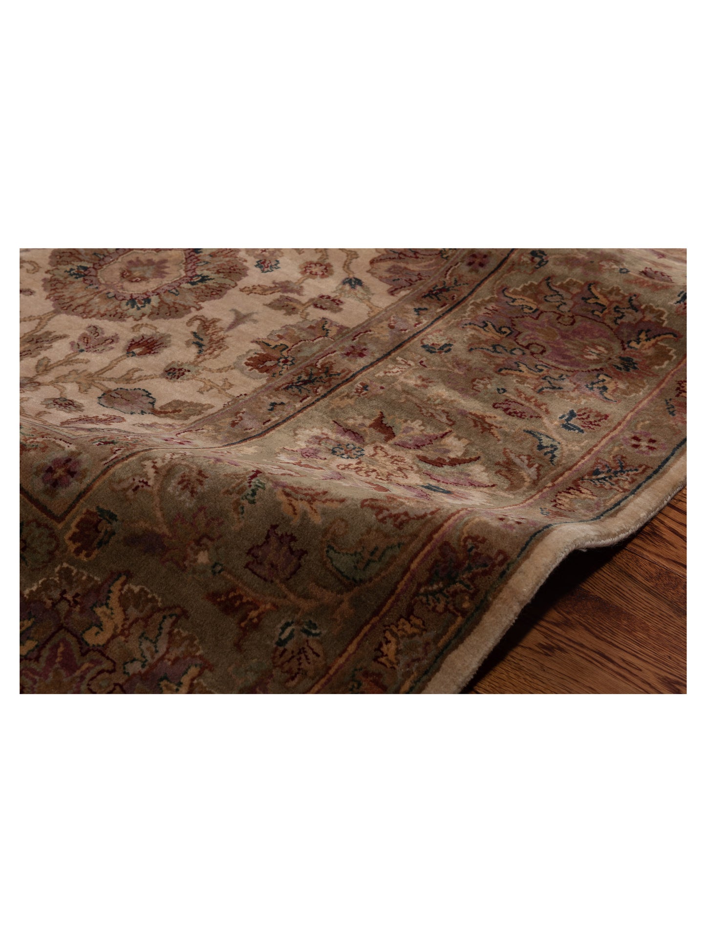 Crown 90241 Beige Green 8x10 Hand Knotted Rug