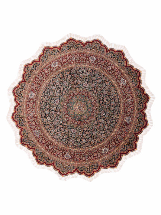 Pasha Pure Silk  Navy Red Traditional
