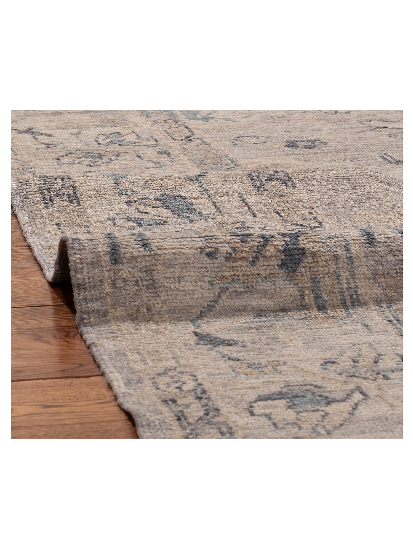 Angora Oushak 156198 Gray Gray 8.1x9.10 Hand Knotted Rug