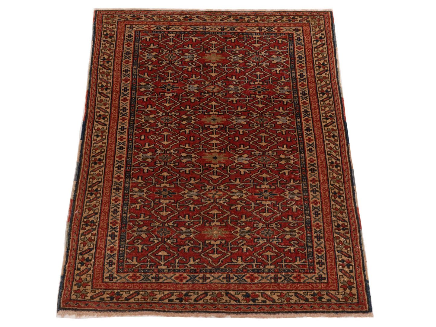 Antique Loom 147339 Red Ivory 2.9x3.8 Hand Knotted Rug