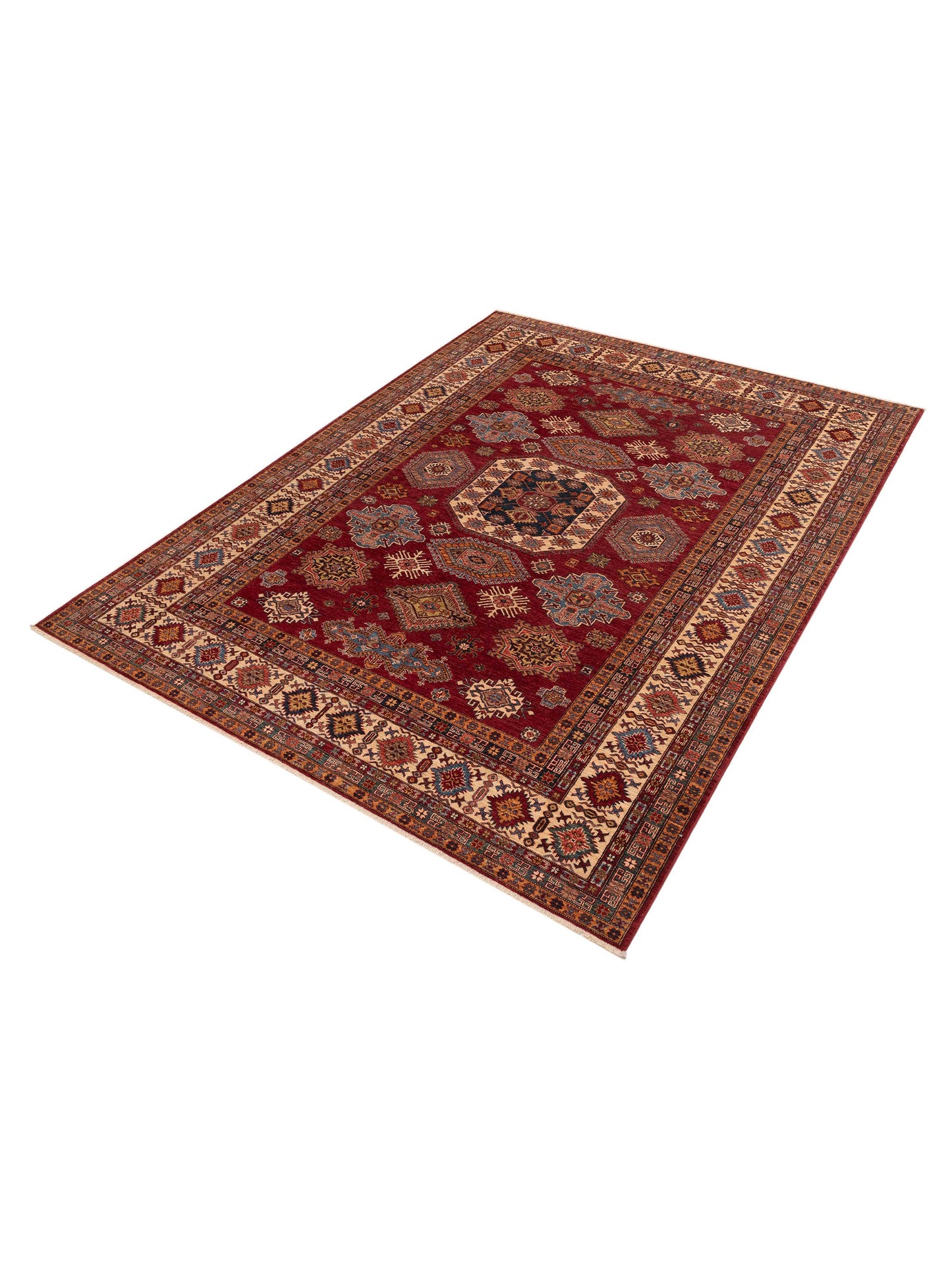 Artisan Kazak 151906 Red Ivory 9x11.10 Hand Knotted Rug