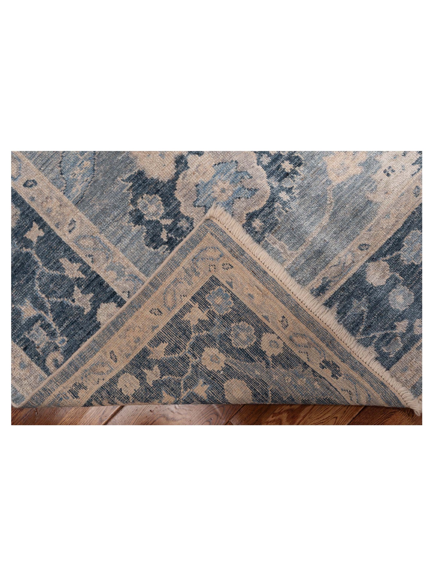 Angora Oushak 153496 Blue Blue 8x8.10 Hand Knotted Rug