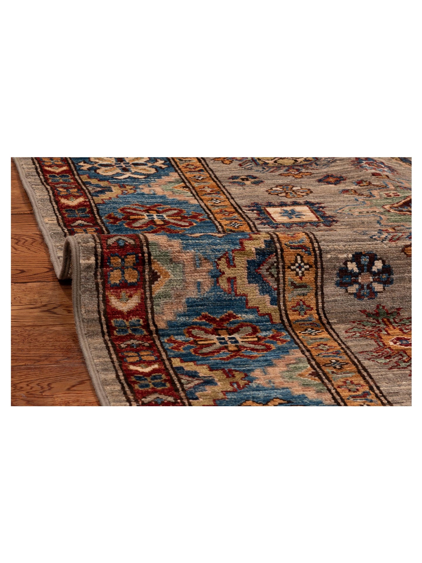 Artisan Kazak 151901 Gray Blue 3.10x5.8 Hand Knotted Rug