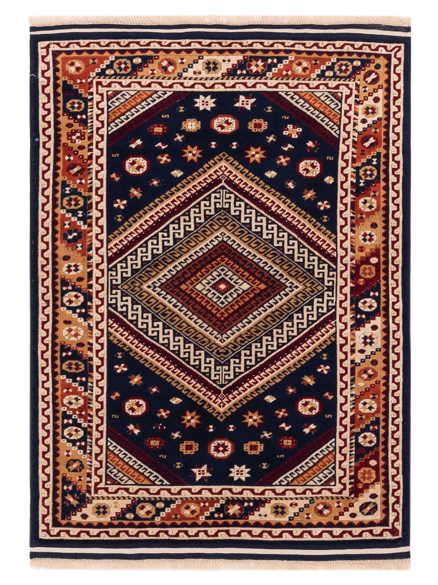Pasha Turkish Shirwan  Navy Orange Traditional