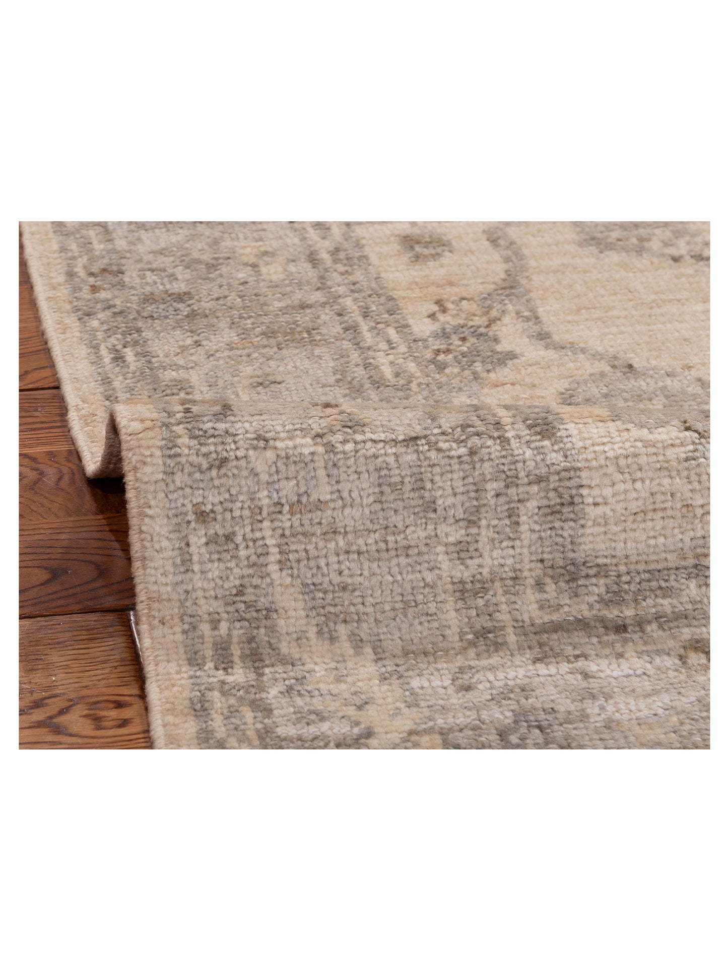 Angora Oushak 153546 Ivory Gray 3.11x5.6 Hand Knotted Rug