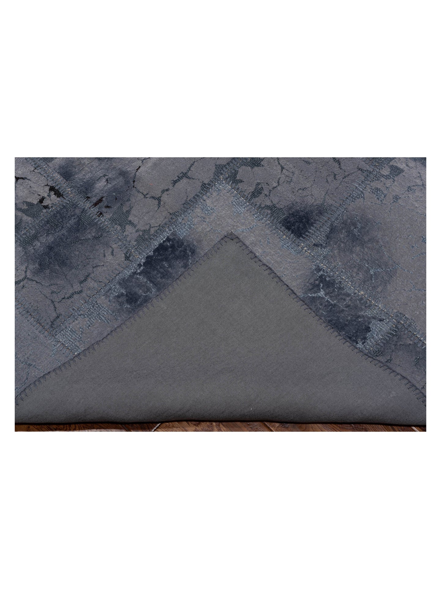 Turkish Vestige Patchwork 142792 Dark Gray 8.3x9.9 Hand Knotted Rug