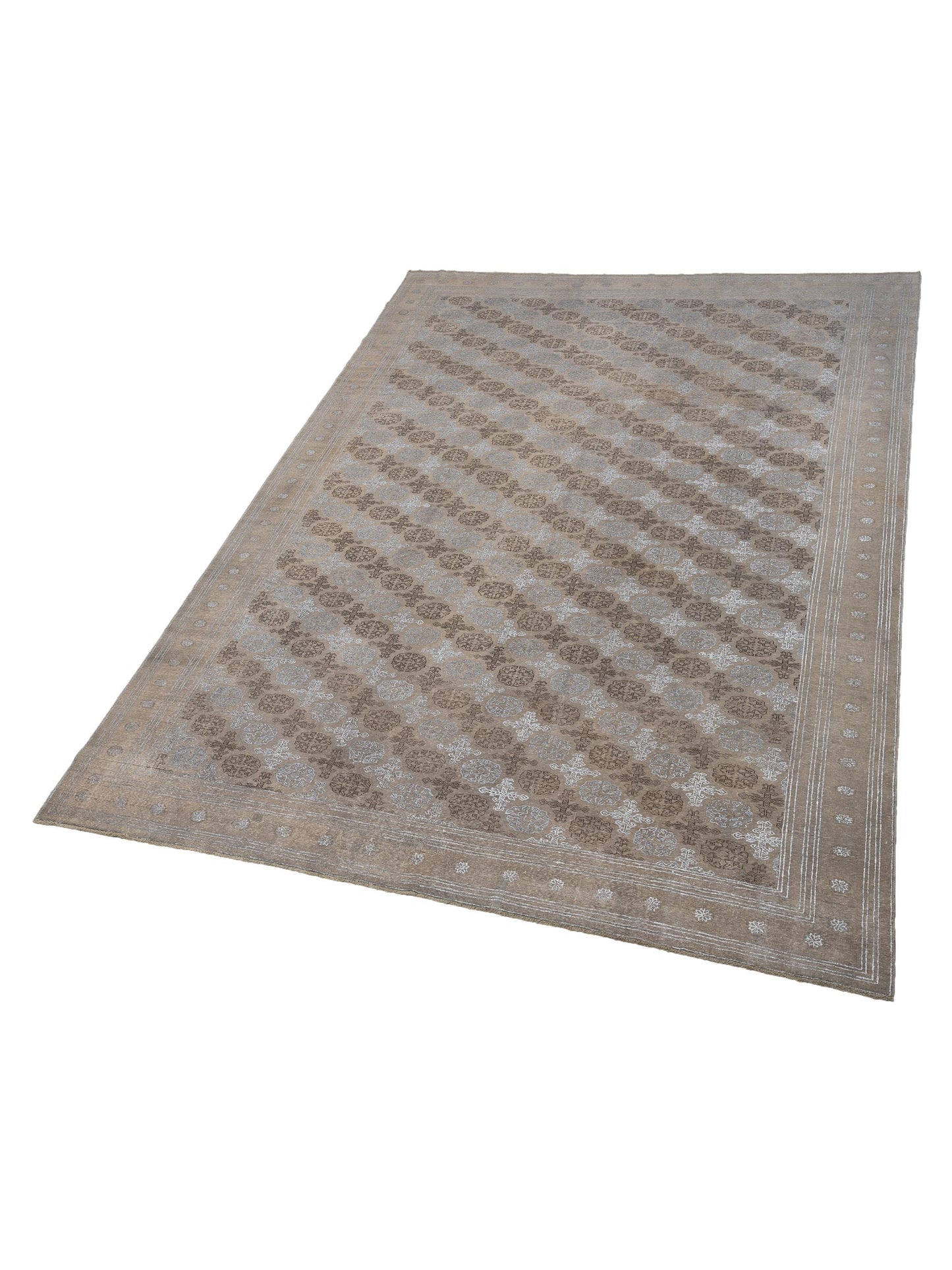 Vintage 118477 Gray 9.7x13.3 Hand Knotted Rug