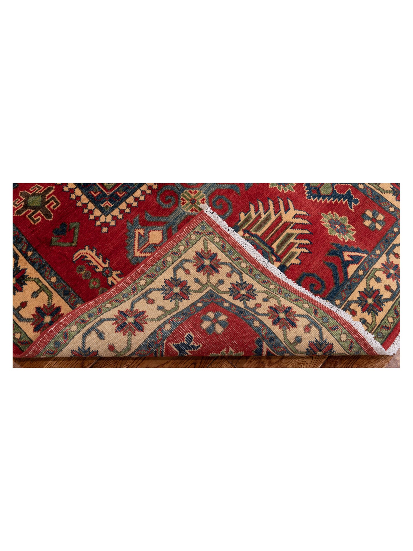 Kazak 145988 Red Ivory 4x6 Hand Knotted Rug