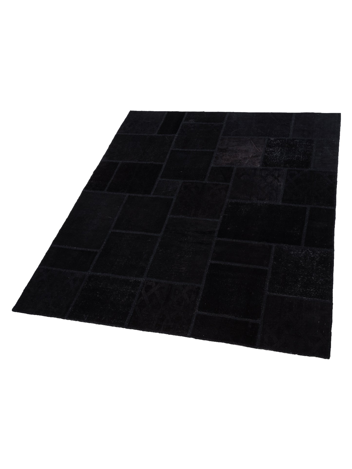 Turkish Vestige Patchwork 147553 Black 8.3x9.10 Hand Knotted Rug