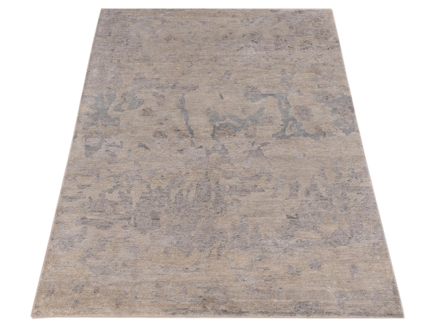 Tibetino 122595 Silver Gray 3.11x5.11 Hand Knotted Rug