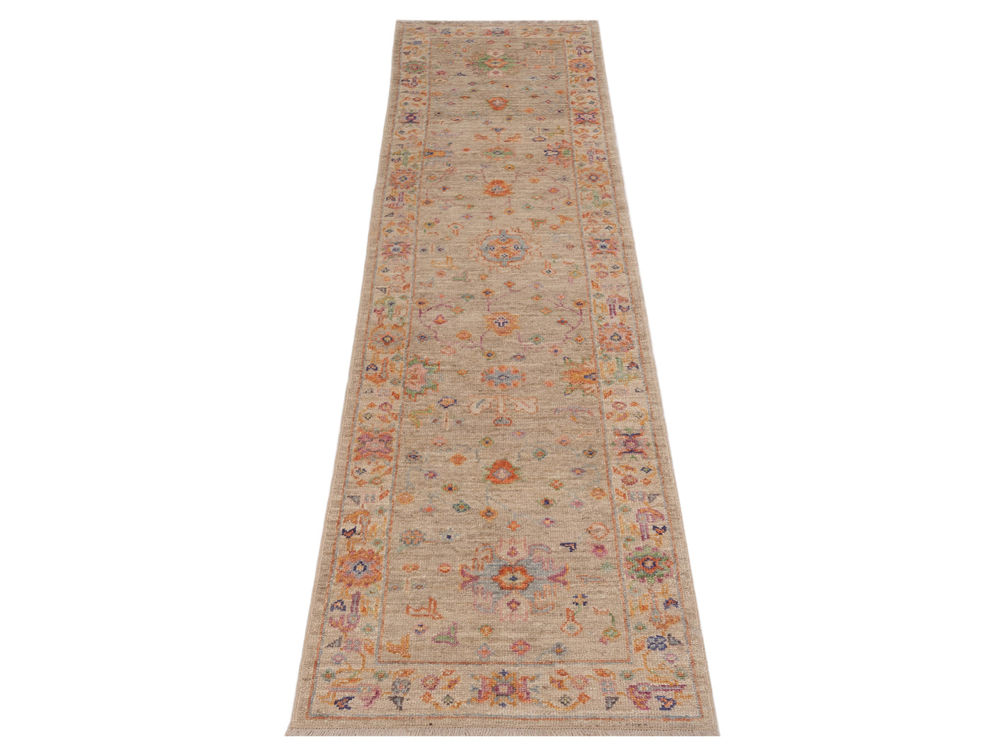 Angora Oushak 148442 Ivory Ivory 2.8x10.11 Hand Knotted Rug