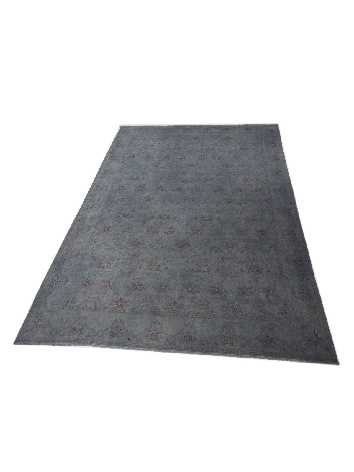 Vintage 107427 Gray 11.11x15.2 Hand Knotted Rug