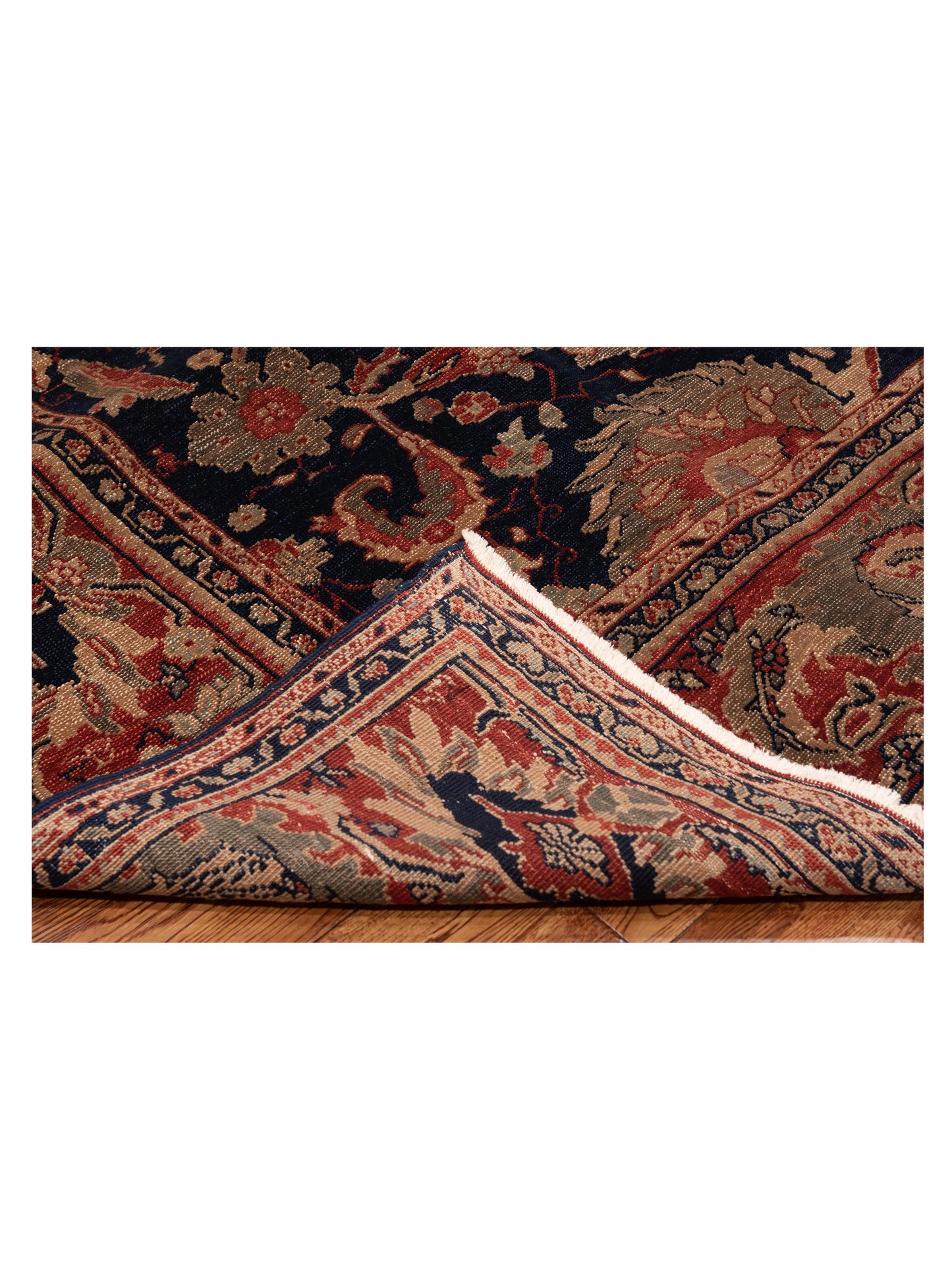 Turkish Elvan 68367 Navy Red 8.10x12.3 Hand Knotted Rug