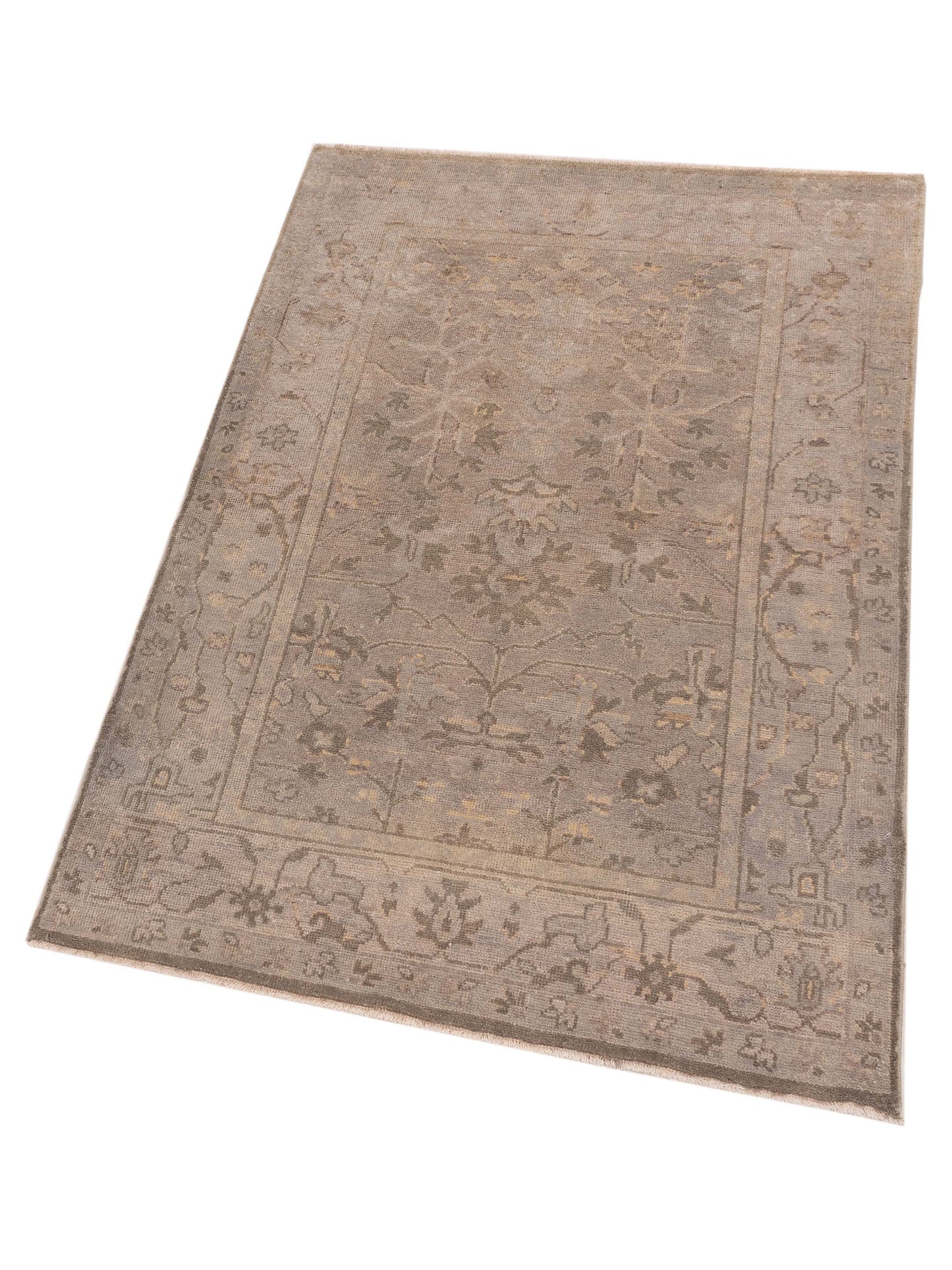 Oushak Shah 119169 Gray 4x6 Hand Knotted Rug