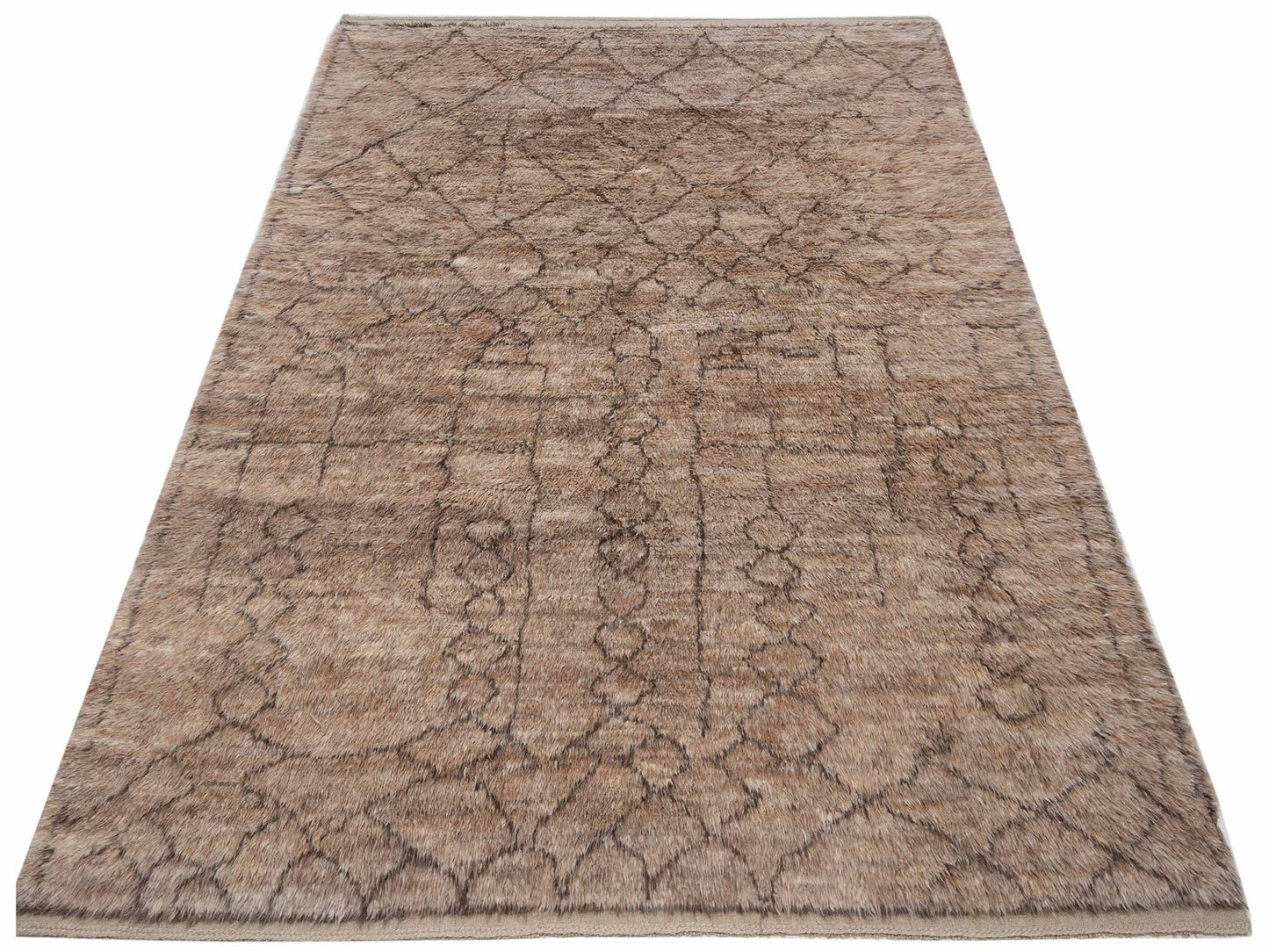 Berber Kaunas Brown Dark Brown 8.10x11 Hand Knotted Rug
