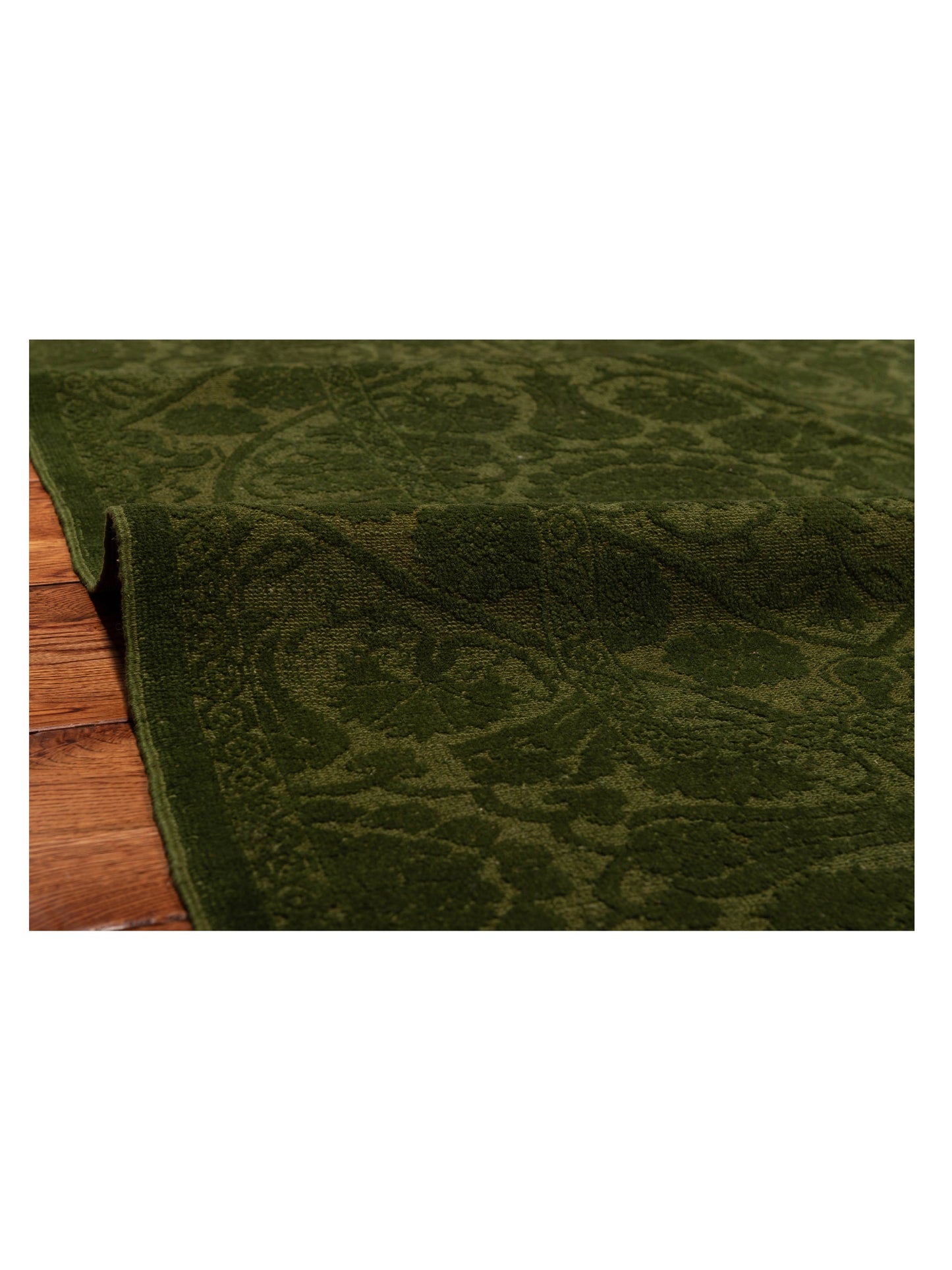 Color Bouquet 109693 Green Green 6.2x8.9 Hand Knotted Rug
