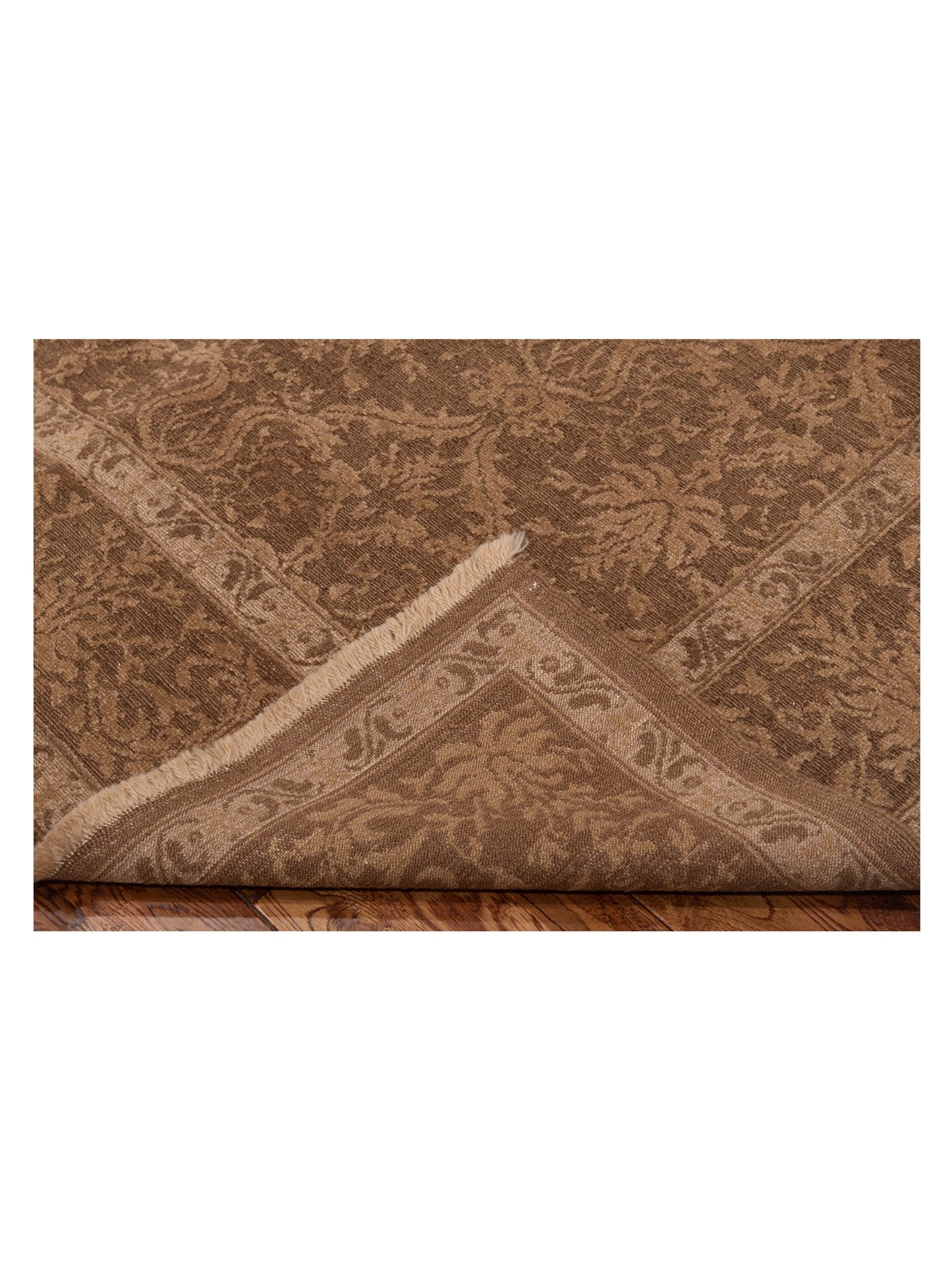 Defne Begonia Dark Brown Light Brown 6.3x9 Hand Knotted Rug