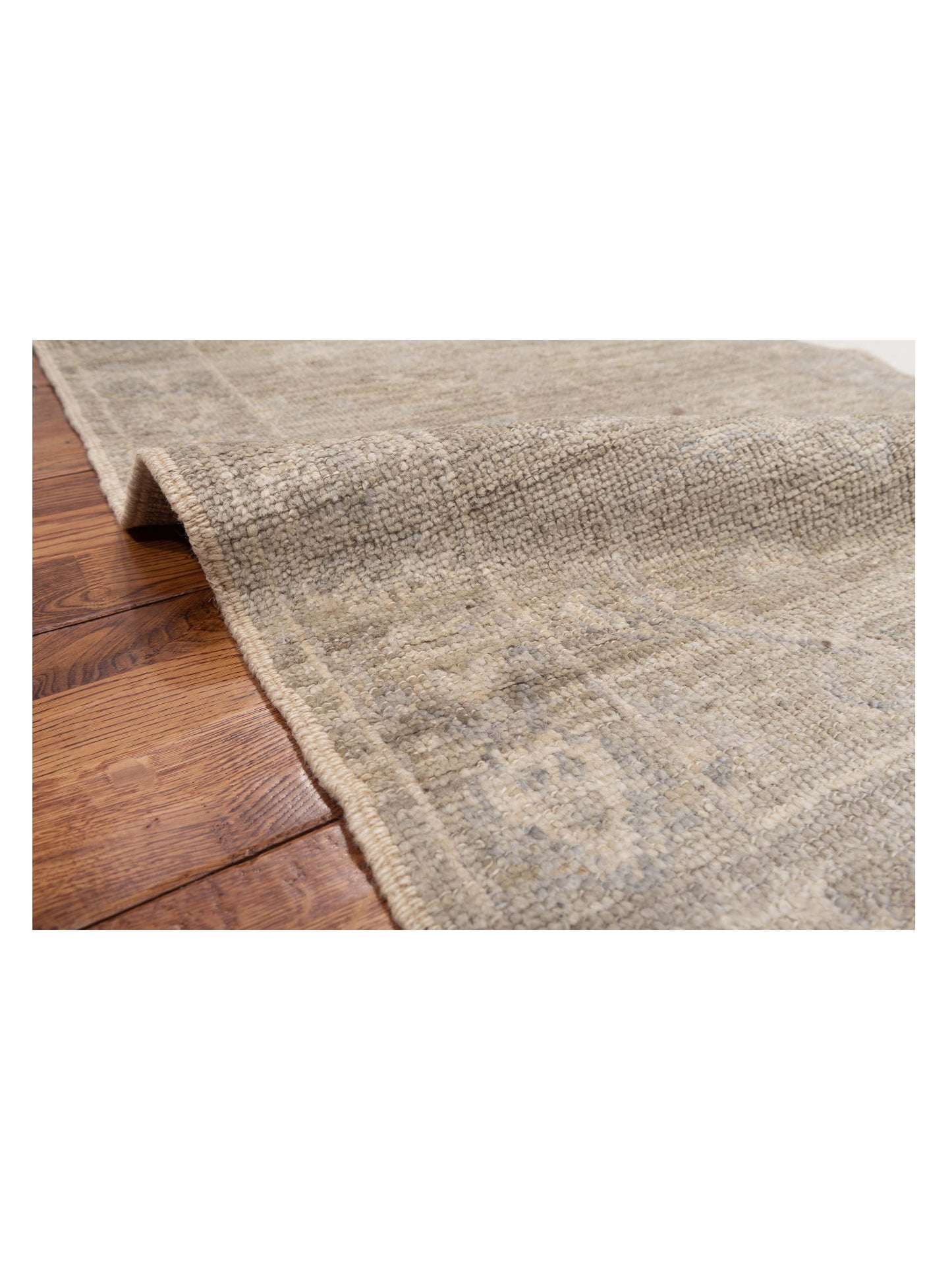 Angora Oushak 146958 Gray Gray 2.9x6.9 Hand Knotted Rug