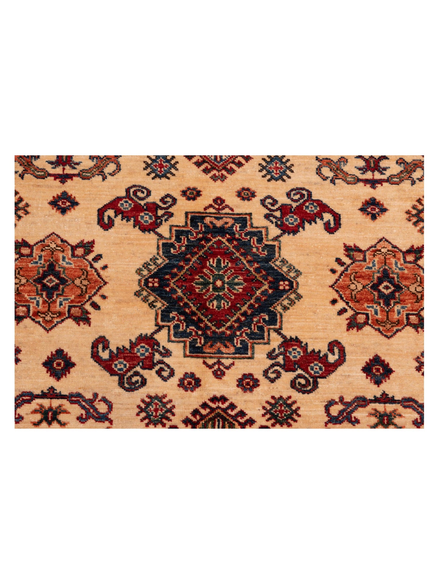 Kazak 148933 Ivory Navy 5.9x8.1 Hand Knotted Rug