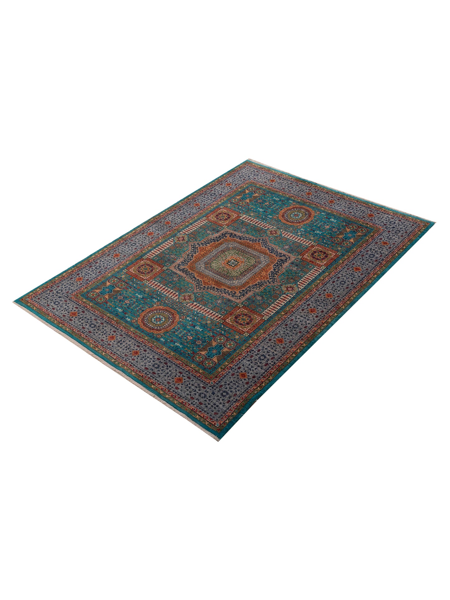Artisan Mamluk 154734 Blue Gray 5.9x7.11 Hand Knotted Rug