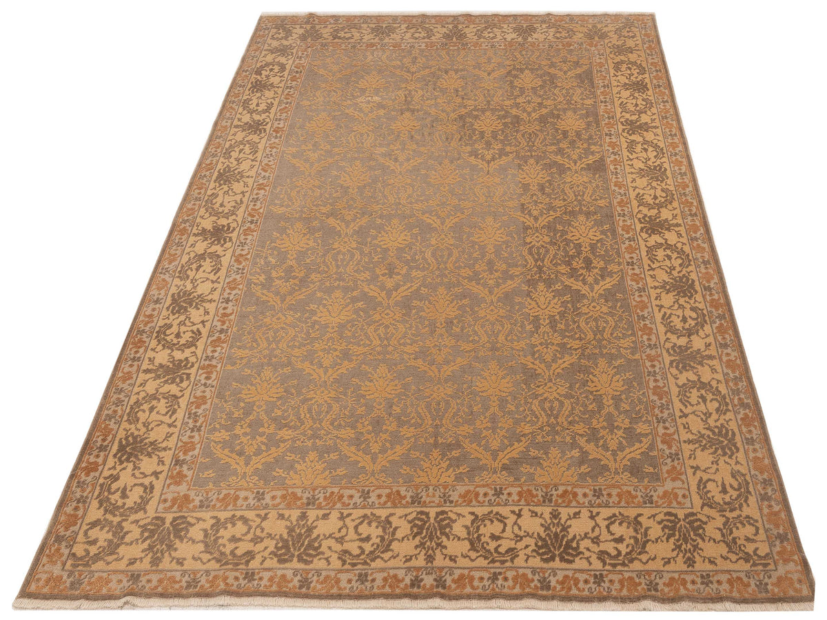 Vintage 107496 Silver 4.10x6.2 Hand Knotted Rug