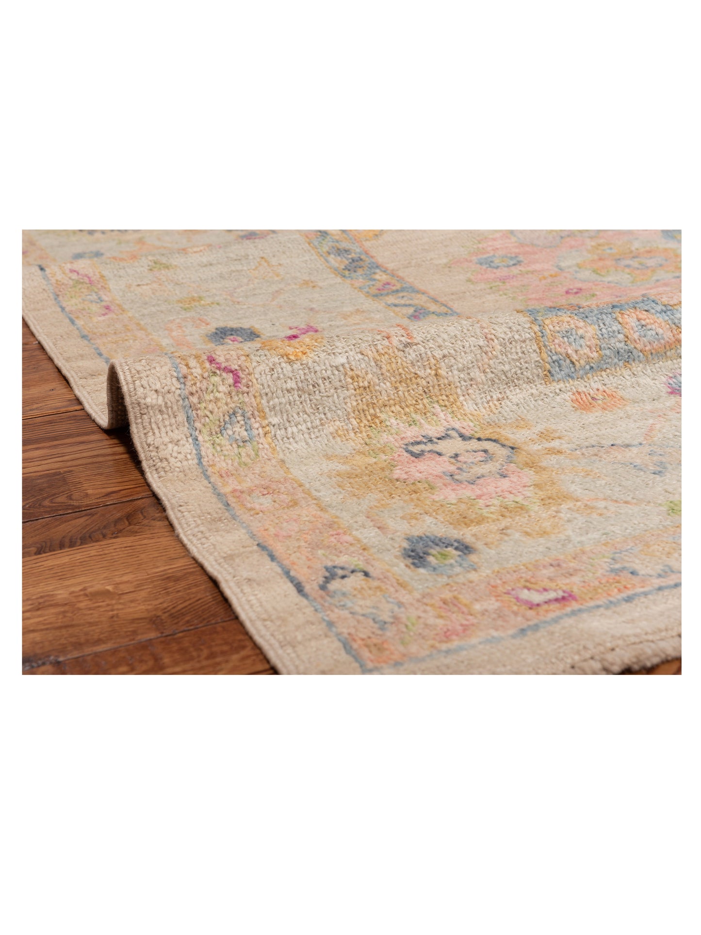 Angora Oushak 150432 Beige Green 8x9.4 Hand Knotted Rug