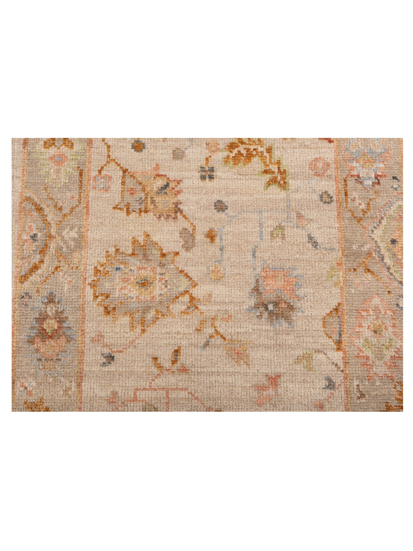 Angora Oushak 150400 Beige Brown 2.7x15.5 Hand Knotted Rug