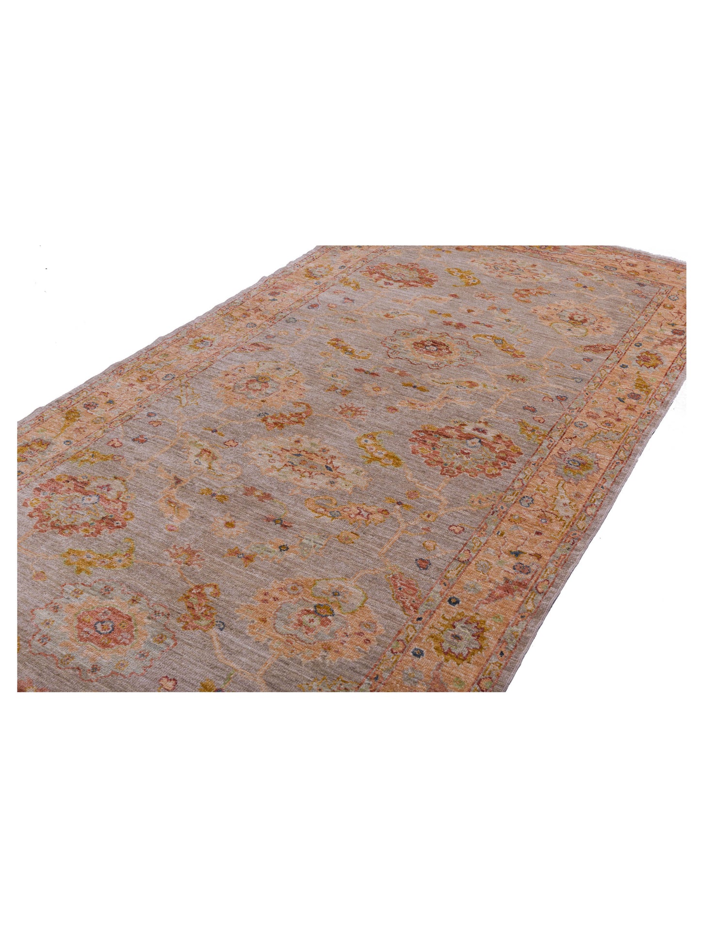 Angora Oushak 144584 Silver Mustard 6.3x12.10 Hand Knotted Rug
