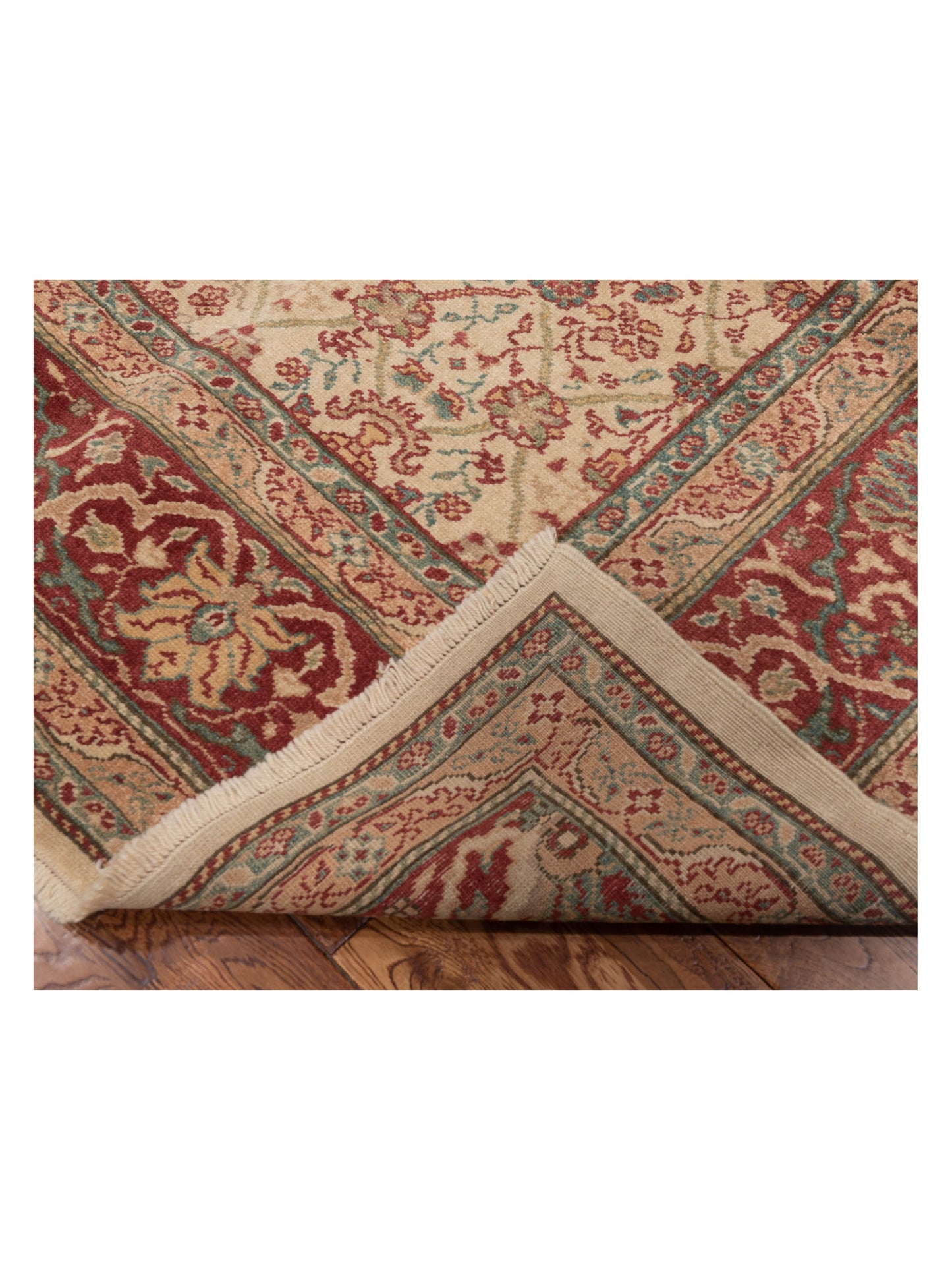 Antique Loom 120659 Beige Red 6.9x8.11 Hand Knotted Rug