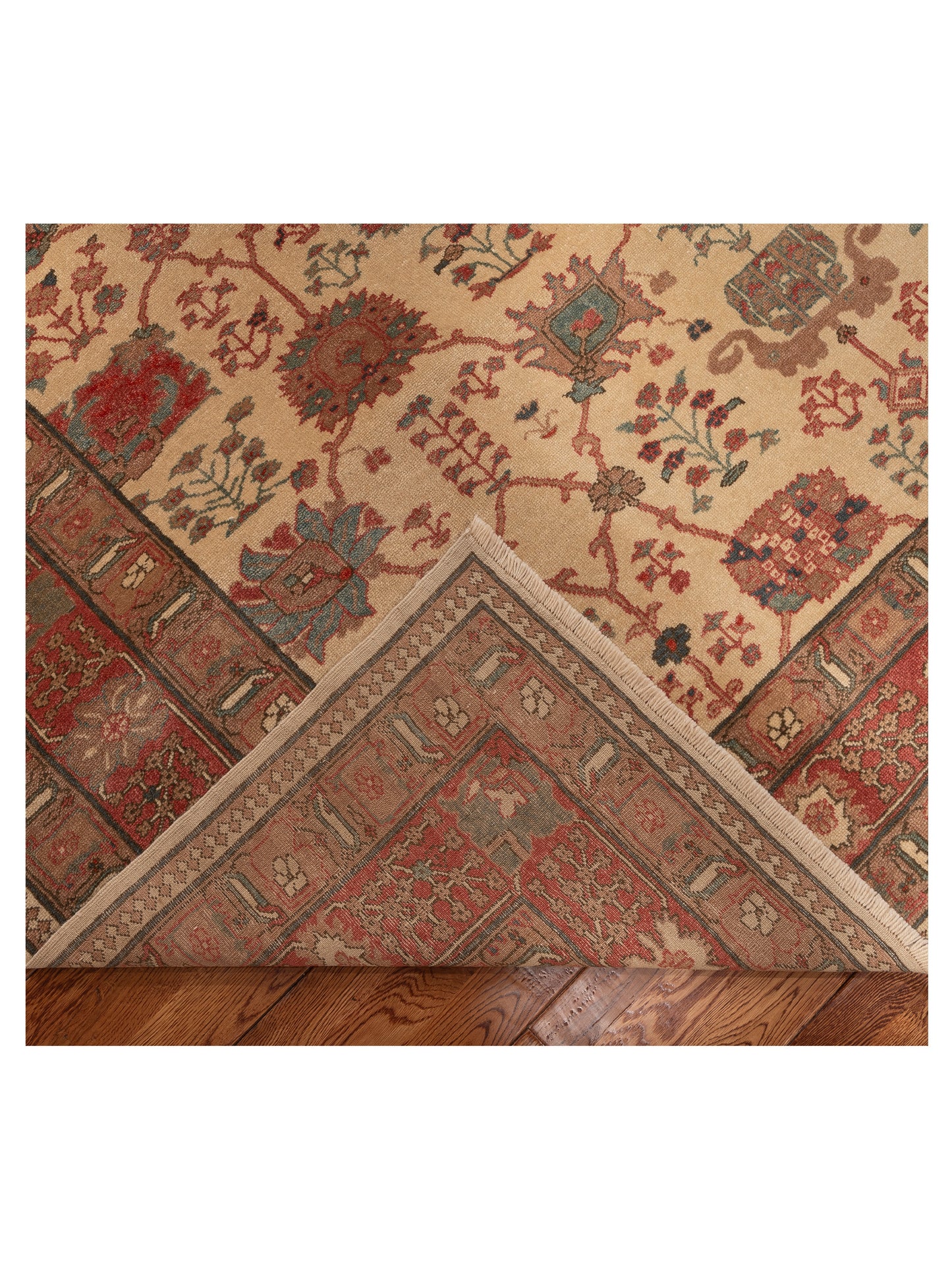 Antique Loom 107939 Beige Rust 10.5x14.7 Hand Knotted Rug