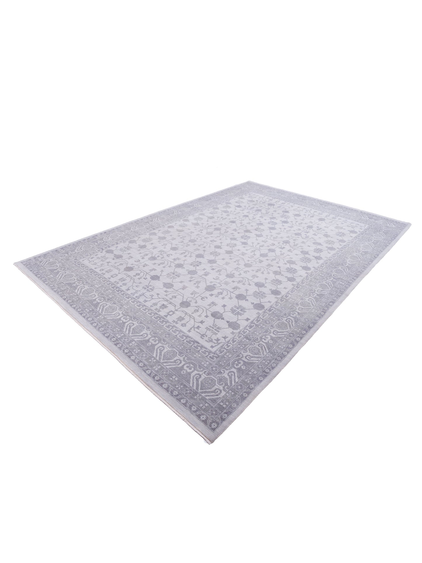 Platinum 127385 Ivory Gray 9.9x14.3 Hand Knotted Rug